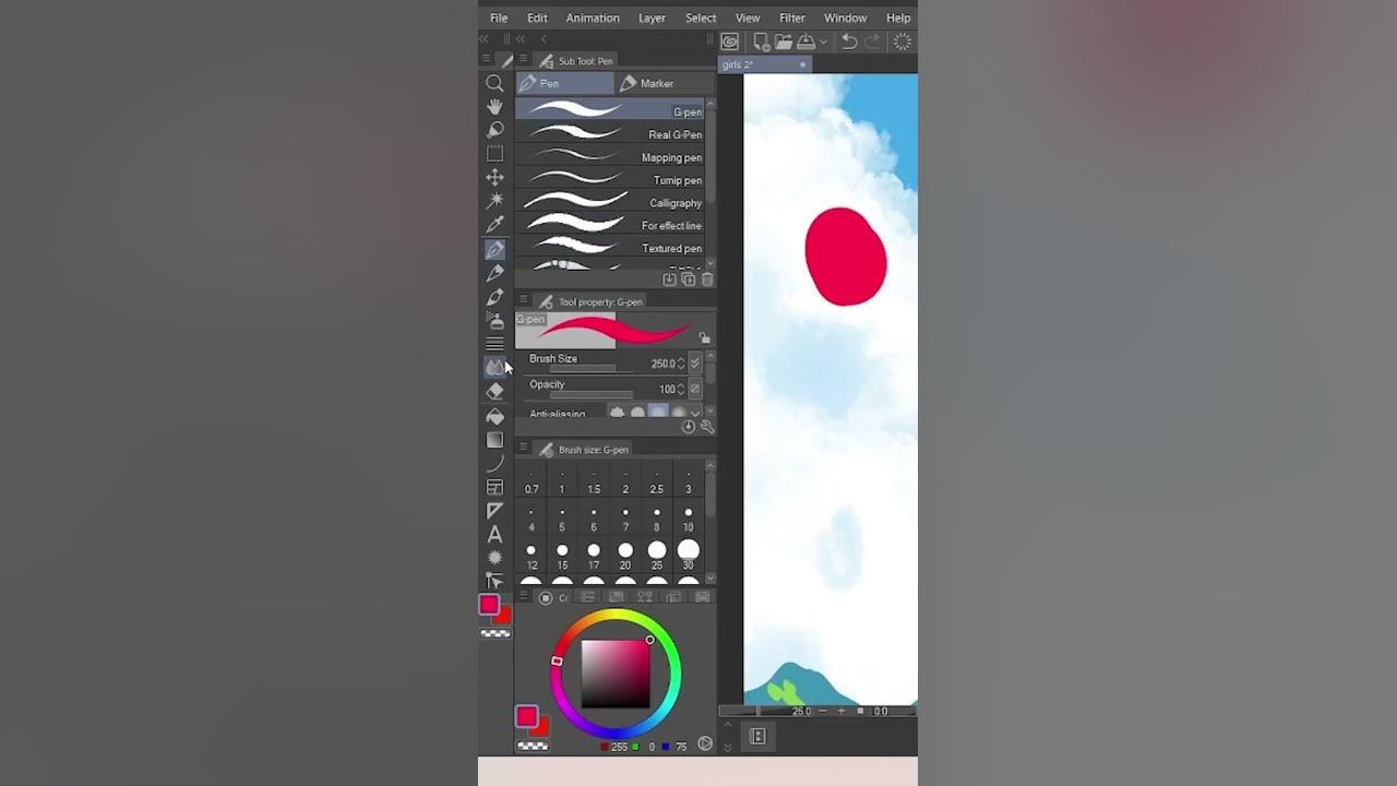 Tutorial menggunakan GAUSIAN BLUR di CLIP STUDIO PAINT , BLEND TOOL dan