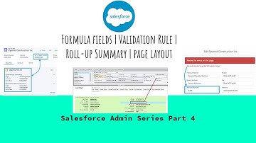 Formula fields | Validation Rule | Roll-up Summary | Page layout in Salesforce