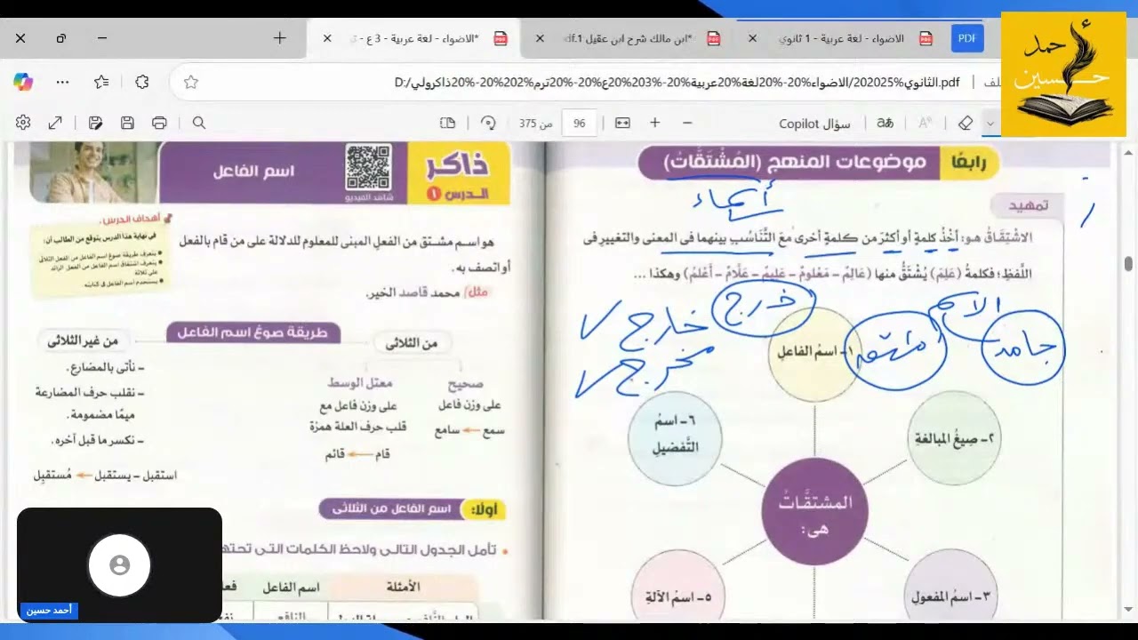 شرح اللغة العربية للصف الثالث الإعدادي -الترم الثاني- النحو كاملا