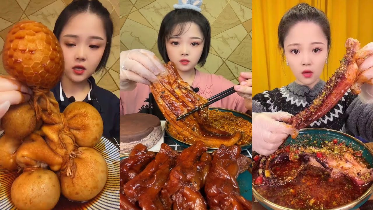 Mukbang Challenge:Eat roll intestine belly braised pork belly Enjoying Delicious Treats, 음식 먹방 #823