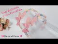 Tiara Borboleta com mini florzinhas - Laços Leili Ferraz