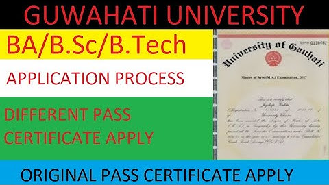 Guwahati University Original Pass Certificate Online Apply 2023 Degree Pass Certificate Apply |
