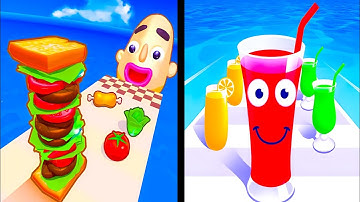 Sandwich Run VS Juice Run 🥪🍷🍎 Max All Level Speed Run Android & iOS Gameplay