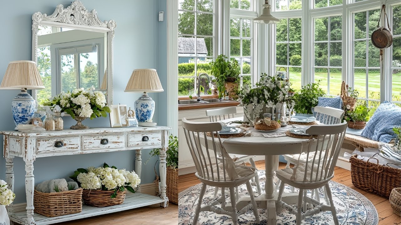 Grandma's House that Makes You Fall in Love | Farmhouse Blue Cottage with Calming Antique Touches
