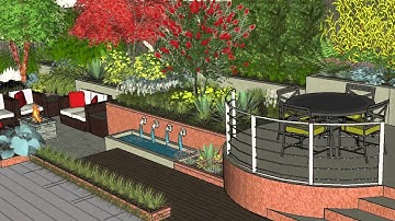 Sketchup Animation of Small Garden Design by Bloomtown Gardens