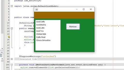 Java Swing Remove item in jList using Button