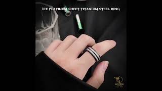 201 8mm Men's Tungsten Steel Ring With Ice silk foil
