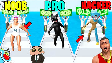 NOOB VS PRO VS HACKER VS GOD IN MONSTER LAB 3D WITH SHINCHAN & CHOP & OGGY!