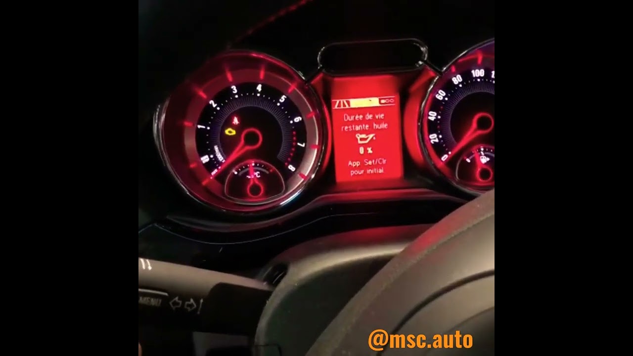 Remise à 0 vidange Opel Adam corsa Astra insignia Zafira 2013 2014 2015 2016 2017 oil change