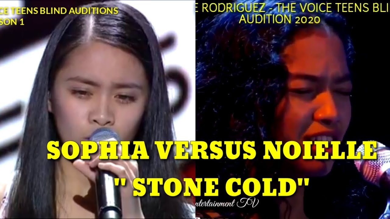 Noielle Rodriguez versus Sophia Ramos ||The Voice Teens Blind Auditions || Stone Cold