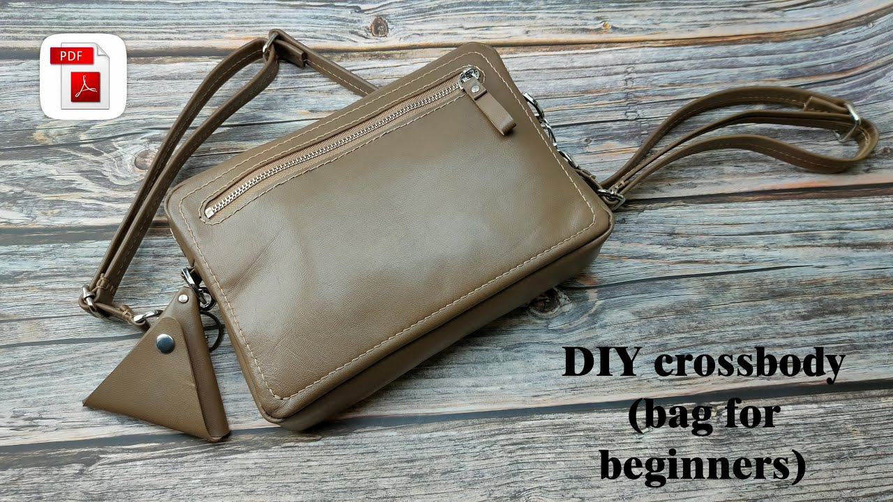 Leather bag making for beginners, crossbody bag, DIY leather crossbody