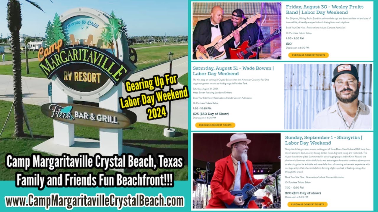 Camp Margaritaville, Crystal Beach, Texas, Labor day Beachfront.