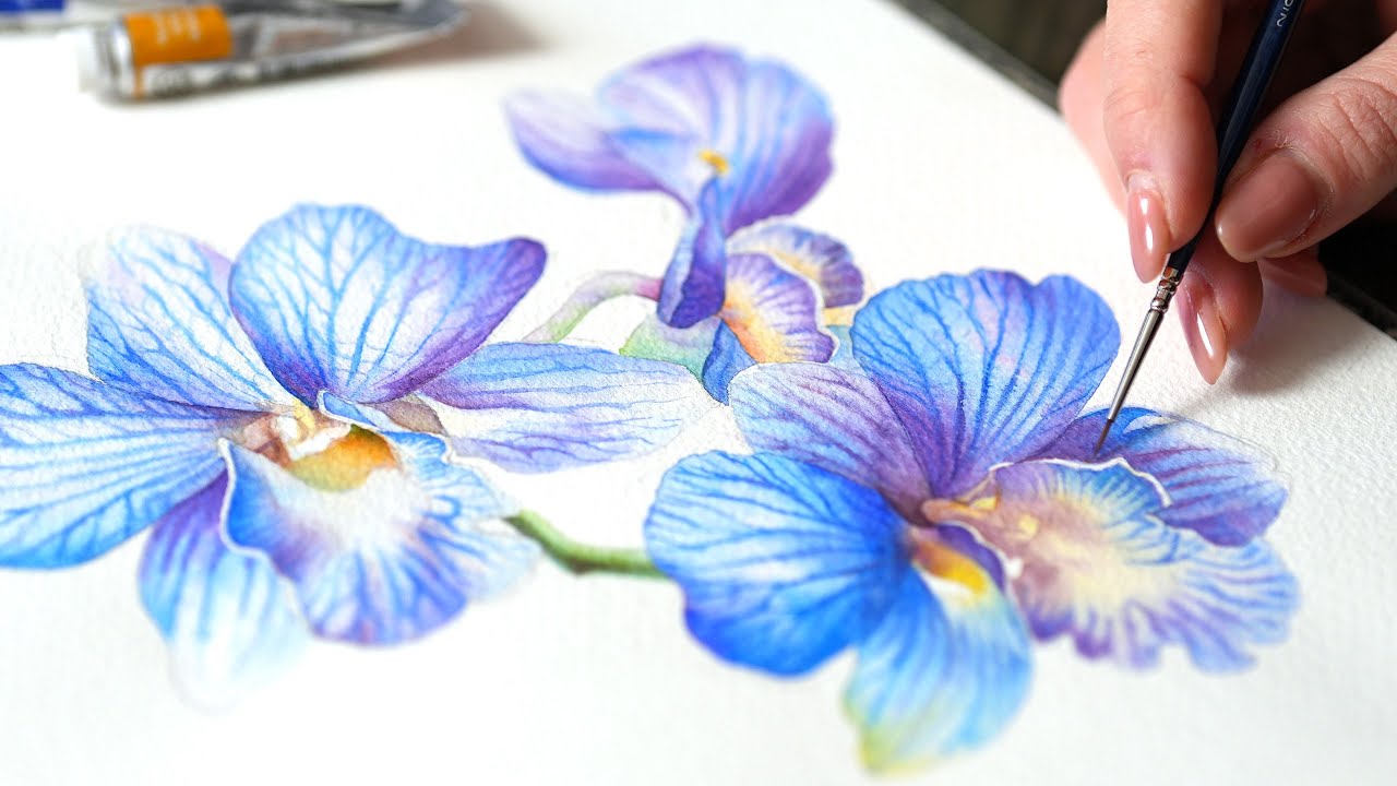 Powerful Watercolor Technique (Most Tutorials Ignore) 💙 Blue Orchids YouTube