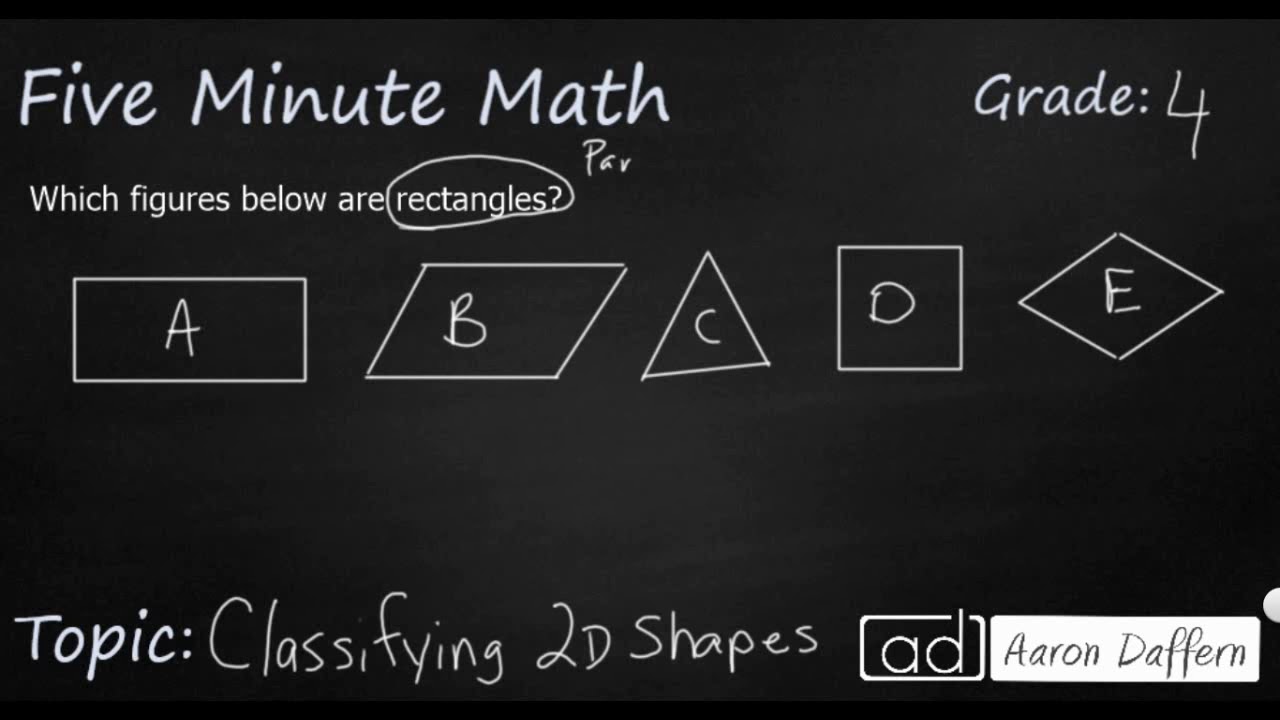 4th Grade Math - Classifying 2D Shapes