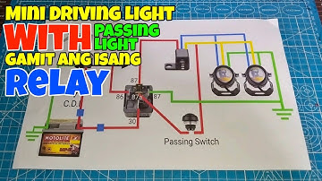 MINI DRIVING LIGHT WITH PASSING LIGHT GAMIT ANG ISANG RELAY ( WIRING DIAGRAM )