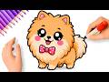 HOW TO DRAW A CUTE POMERANIAN PUPPY EASY ????????