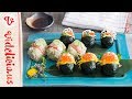 パクっと!!切れ目に具材がいっぱい！ひと口サイズで色鮮やかなぱっかん寿司♪|How to make sushi