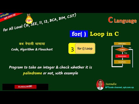 Palindrome & Armstrong using FOR( ) LOOP with examples C code & execution नेपालीमा