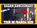 RESUMEN ETAPA 11 TOUR de FRANCIA 2020 🇫🇷 Peter SAGAN SANCIONADO por Movimiento PELIGROSO