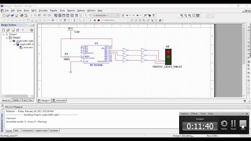 Single traffic light simulation in Multisim using PIC Microcontroller PIC16f84A (Assembly Language)