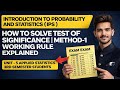 How to Solve Test of significance | Method-1 Working Rule Explained | IPS 3rd Semester