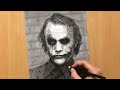 How to Draw Heath Ledger as Joker Step by Step Portrait ...