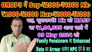 Nk को ₹1,94,595 का Arrear, OROP3 में MACP से Pre 2006 को ₹1000 to ₹5000 तक बढ़ोतरी #msp #csd #sparsh