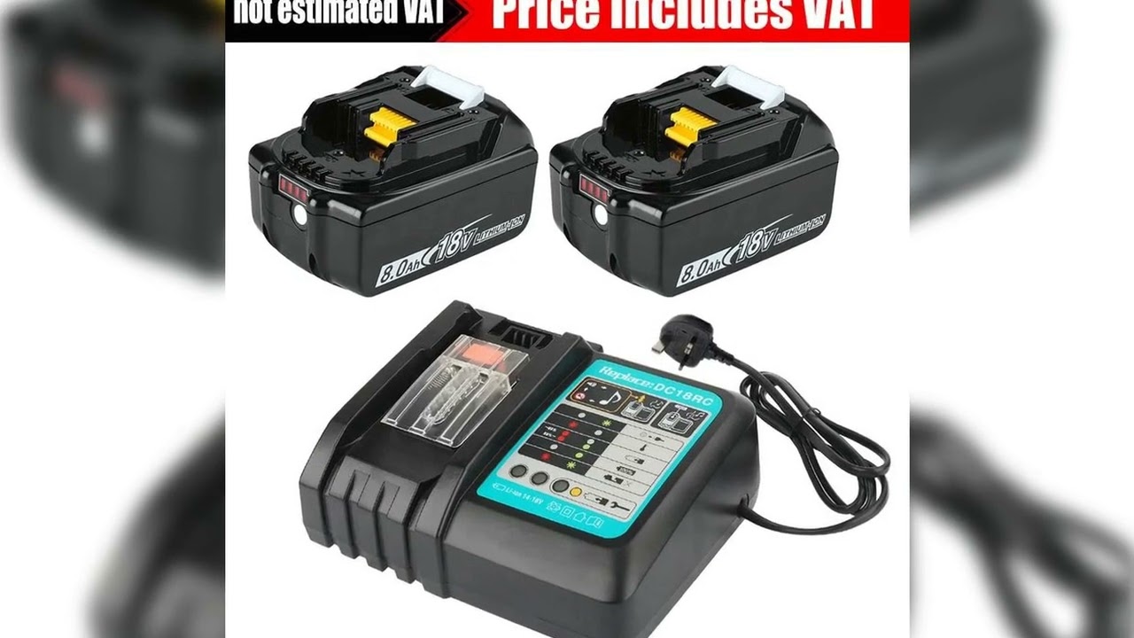 A must-have product! 2x8.0Ah Charger Replacement For Makita 18V Battery Li-Ion BL1860 BL1830 BL185