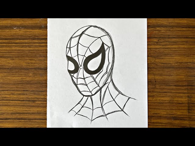 How to draw Spider-Man mask - Sketchok easy drawing guides