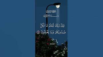 وإن ربك ليعلم ما تكن صدورهم وما يعلنون#أجمل تلاوة #تلاوة_خاشعة بصوت جميل #قرآن #quran