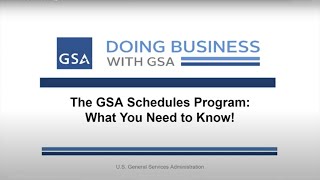 GSA OSDBU Getting On GSA Schedule Webinar