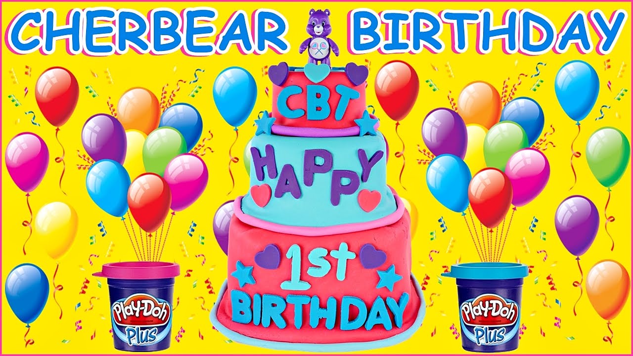 ~ Happy Birthday Cher Bear Toys ~ HUGE Play Doh Surprise Birthday Cake