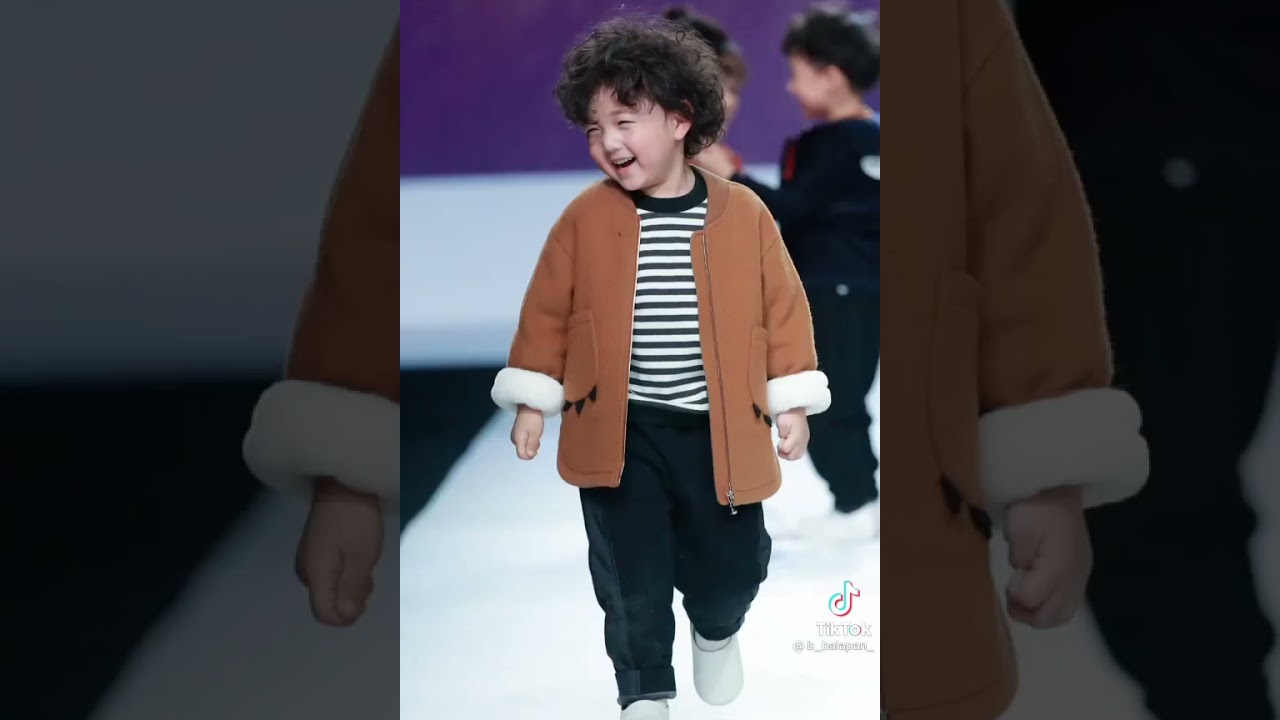 cute baby on walk, runway model