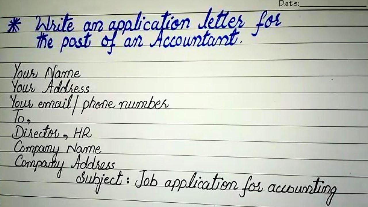 How To Write An Job Application Letter For A Post Of Accounting Staff | Accountant Job Cover Letter