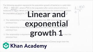 SAT Math. Linear and exponential growth. Basic example