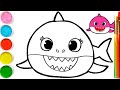 Bolalar uchun akula chizish / Drawing Baby Shark for kids song / Рисуем бейби шарк песенка