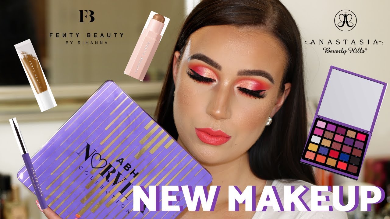 TESTING NEW MAKEUP | ABH NORVINA VOL 1 PALETTE & FENTY BEAUTY HYDRATING FOUNDATION