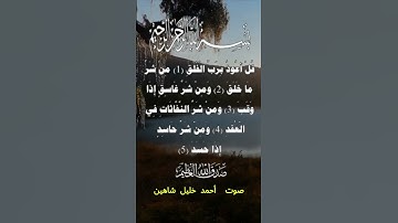 سورة الفلق كاملة برواية حفص عن عاصم بصوت القارئ الشيخ أحمد خليل شاهين #المصحف