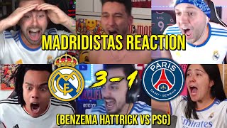 MADRIDISTAS REACTION TO REAL MADRID 3 - 1 PSG (BENZEMA HATTRICK VS PSG) | FANS CHANNEL