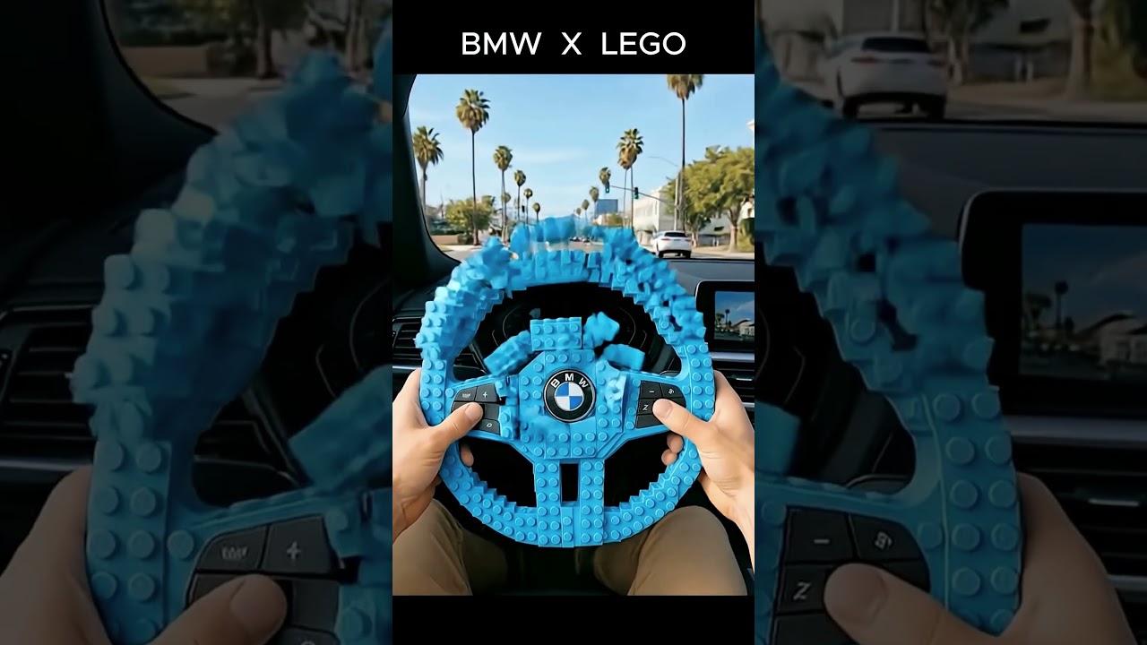 POV  BMW Baby Blue LEGO Steering Wheel — CRISP SATISFYING  