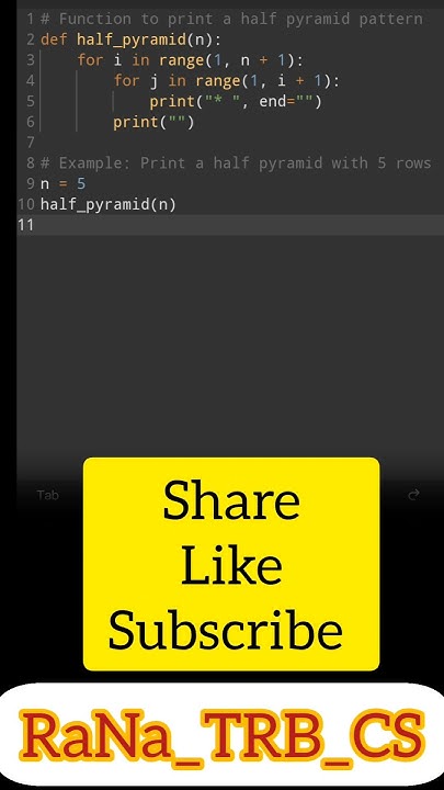 Python program to print Half Pyramid #pyramid #pythonprogramming # ...