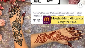 Mehndi stickers for hands | Easy Mehndi Stencils from Meesho | mehndi tattoo sticker review