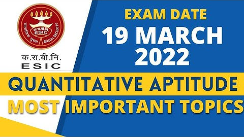 ESIC EXAM 2022 || ESIC UDC/MTS SYLLABUS 2022 || Quant Syllabus || Syllabus || ESIC UDC 2022