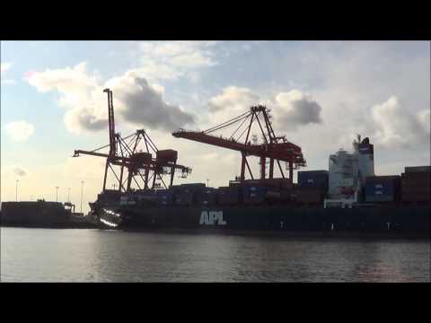 Main Street Dock Eastbound Past Centerm and Vanterm - Vancouver Harbour March 21st, 2013