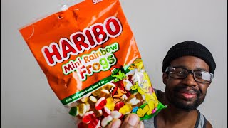 ASMR EATING HARIBO MINI RAINBOW FROGS GUMMY CANDY | NO TALKING | ASMR TY