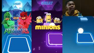 PJ MASKS🆚️MINIONS🆚️SPACE JAM 2|COFFIN DANCE TILES HOP COVER