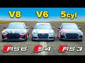 Rs6 de 700hp vs rs3 vs s4 arrancones