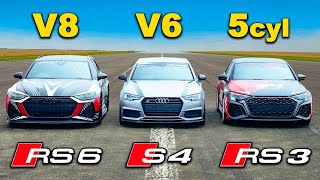 RS6 de 700hp+ vs RS3 vs S4: ARRANCONES