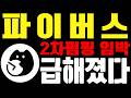 [파이버스] 2차 펌핑 시작! 34% 독점 고래 탈출 포착, 이때 못 팔면 평생 물립니다!