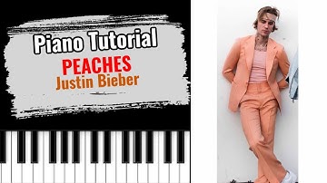 🎹PEACHES by Justin Bieber (easy piano tutorial lesson free)